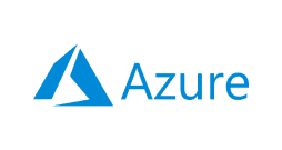 The image shows the Microsoft Azure logo, featuring a blue geometric symbol resembling the letter A, next to the word Azure in blue text on a light grey background.