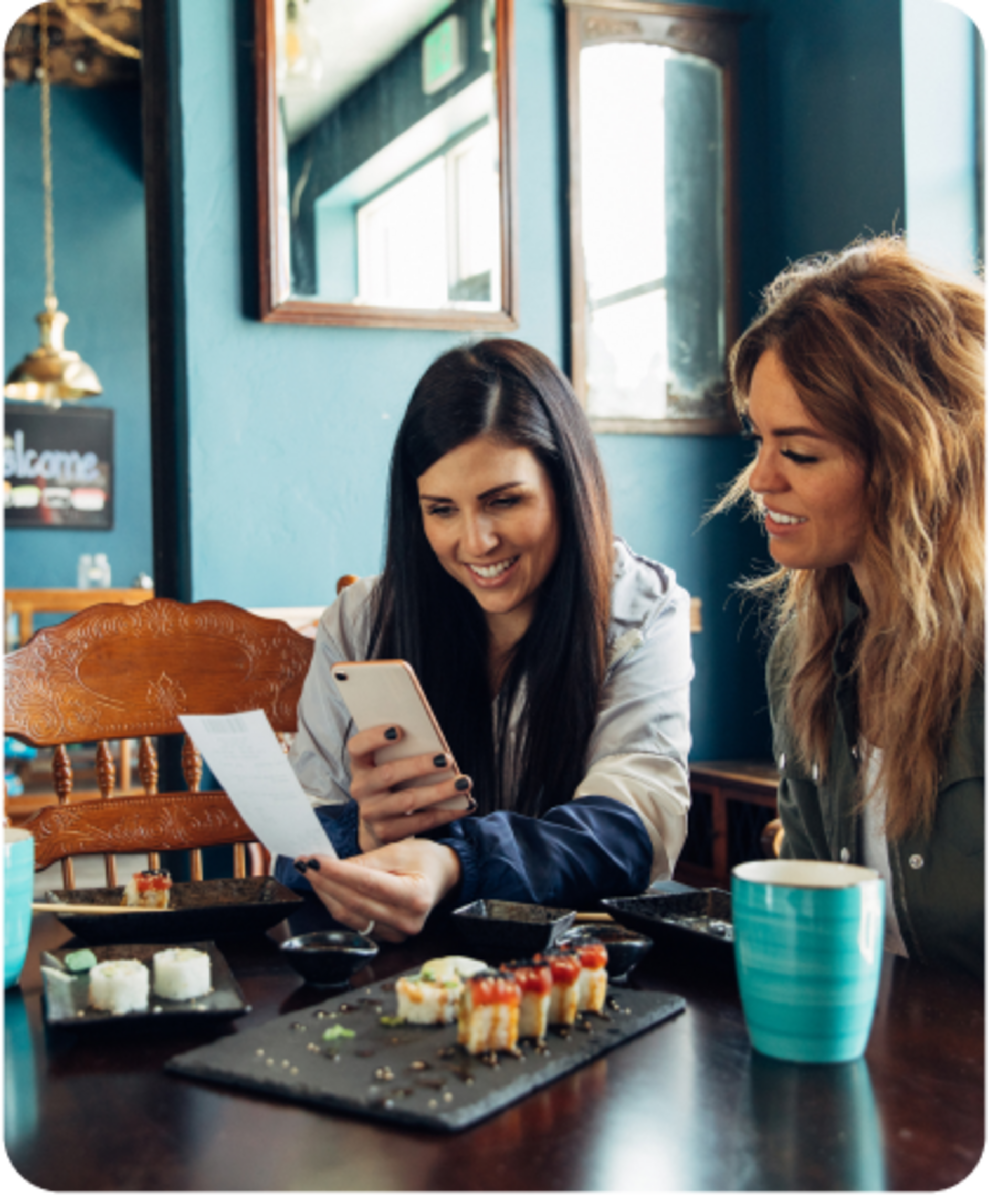 Women sharing a review