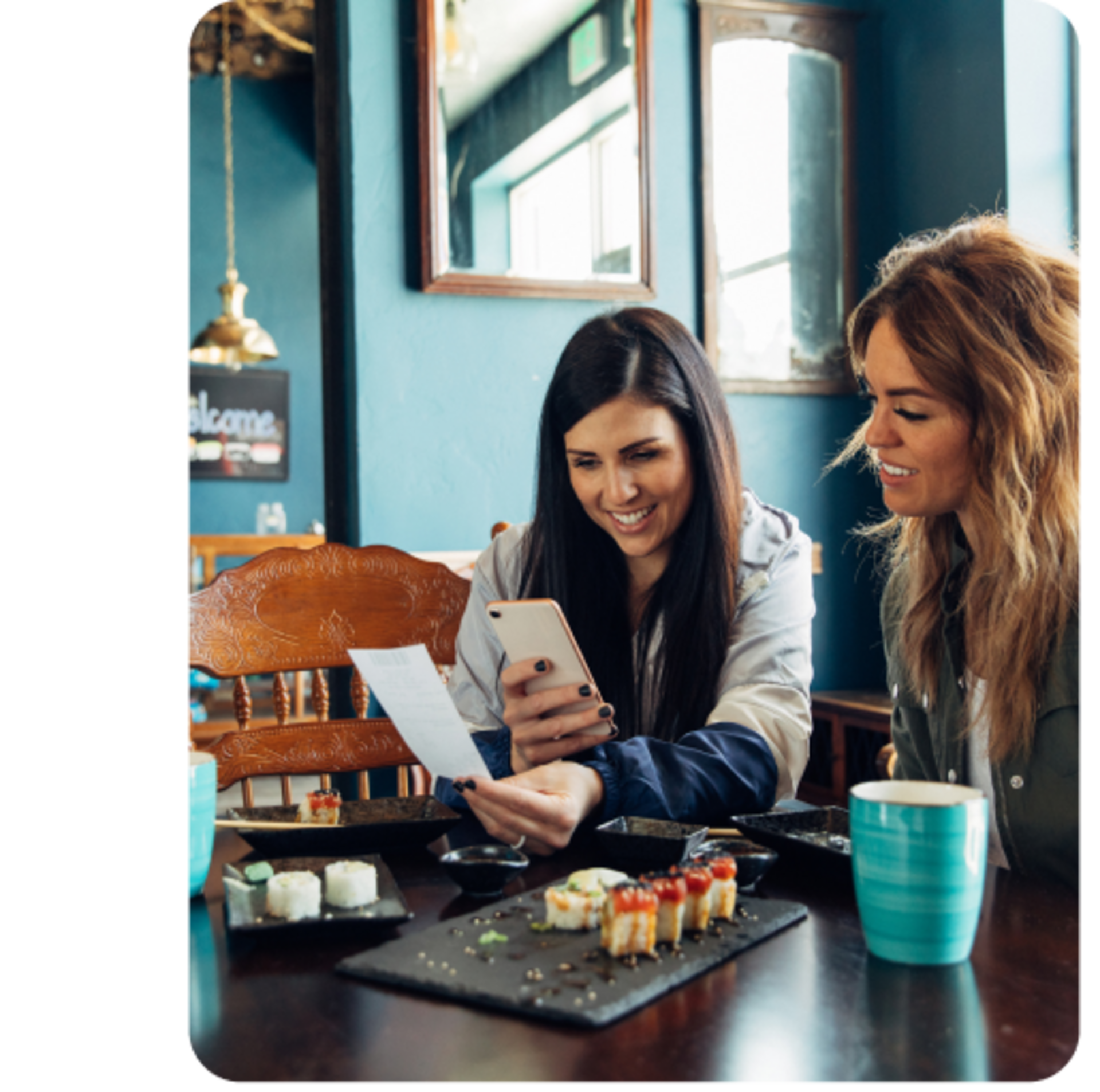 Women sharing a review