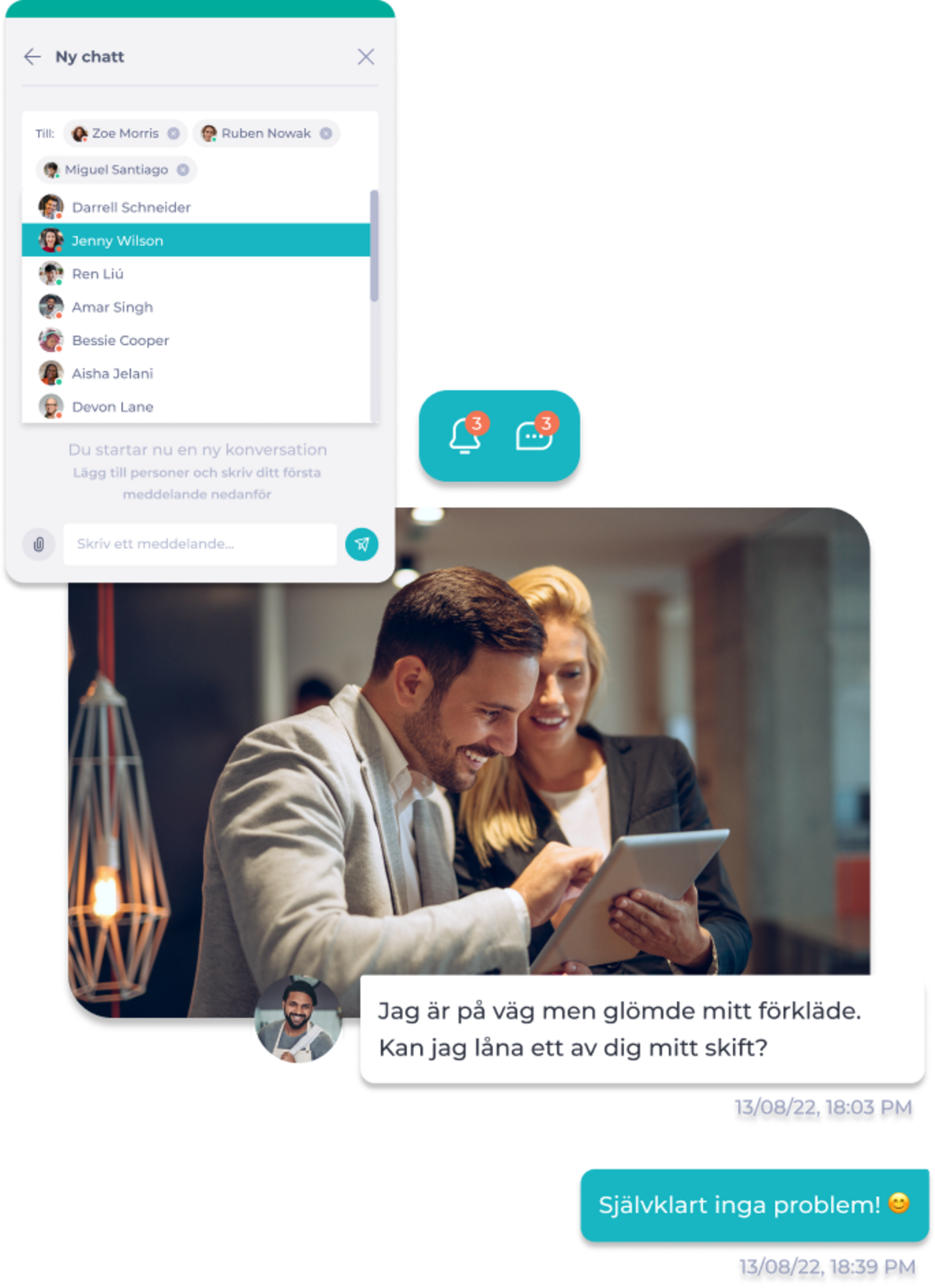 Digital team communication app hospitality