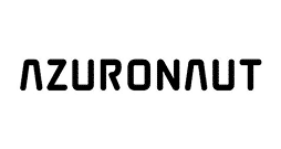 The image shows the word AZURONAUT written in bold, black, futuristic-style uppercase letters on a white background.