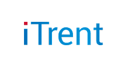 The iTrent logo, with a lowercase blue letter i featuring a red square dot, followed by the word Trent in blue on a light grey background.