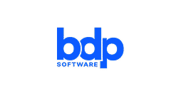 Blue bdp text in lowercase with the word SOFTWARE in uppercase below it, all on a light grey background.