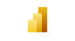 Three yellow and orange bars of increasing height are arranged side by side on a white background, resembling a bar chart. This is the logo for Microsoft Power BI.