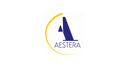 Logo with a large blue letter A and the word AESTERA beneath it, partially enclosed by a yellow curved line on a white background, representing Hospitality Development Services.